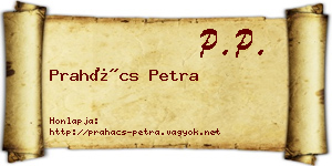 Prahács Petra névjegykártya