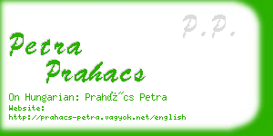 petra prahacs business card